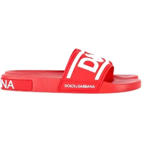 Pre-owned Rubber sandals , male, Sizes: 9 1/2 UK - Dolce & Gabbana Pre-owned - Modalova