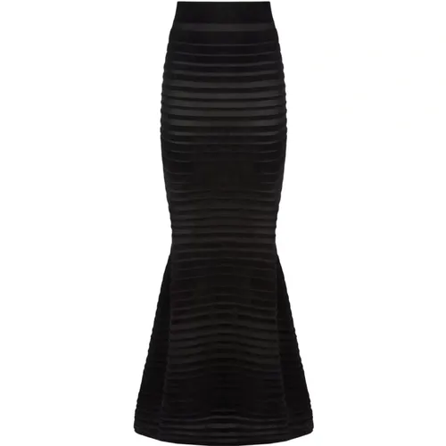 Schwarzer Tonal Stripe Mermaid Rock , Damen, Größe: XS - Nina Ricci - Modalova