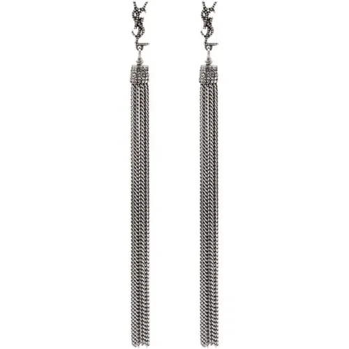 Grey Butterfly Fastener Brass Metal Tassels , female, Sizes: ONE SIZE - Saint Laurent - Modalova