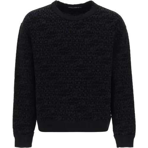 Sweatshirt mit Flocked Logo aus Baumwoll-French-Terry - Dolce & Gabbana - Modalova
