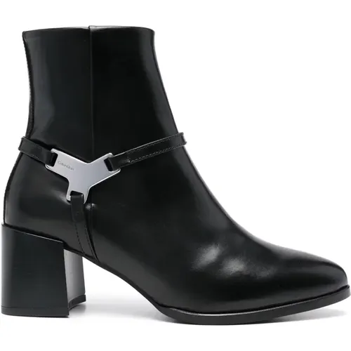 Klassischer Schwarzer Stiefelette , Damen, Größe: 37 EU - Calvin Klein - Modalova