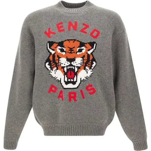 Herren Grauer Pullover , Herren, Größe: M - Kenzo - Modalova