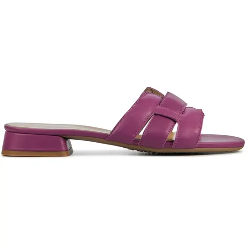 Aubergine Leder Hausschuhe , Damen, Größe: 38 EU - Lina Locchi - Modalova