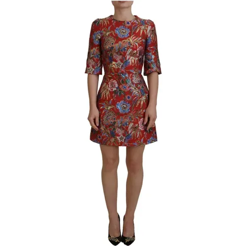 Elegant Red A-Line Mini Dress , female, Sizes: 3XS - Dolce & Gabbana - Modalova