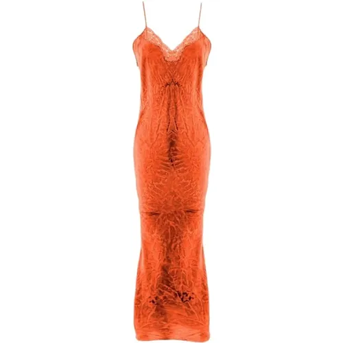 Orange Silk Lingerie Dress , female, Sizes: XS - Mes Demoiselles - Modalova