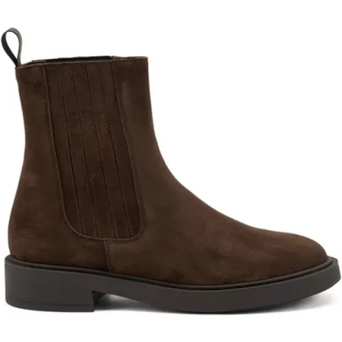 Wildleder Chelsea Boots mit bedecktem Elastik - Frau - Modalova