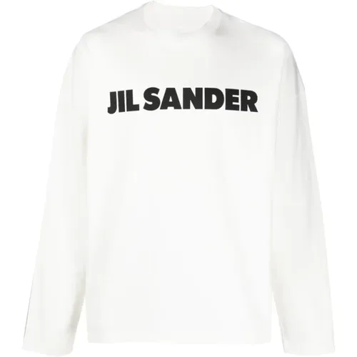 Logo Print Crew Neck T-shirt , male, Sizes: S, XL, M, L - Jil Sander - Modalova