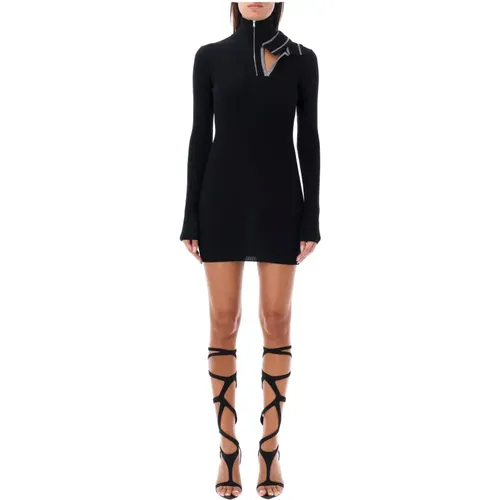 Schwarzes Minikleid mit doppeltem Kragen , Damen, Größe: M - Y/Project - Modalova
