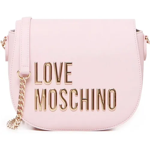 Flap Shoulder Bag with Gold Logo , female, Sizes: ONE SIZE - Love Moschino - Modalova