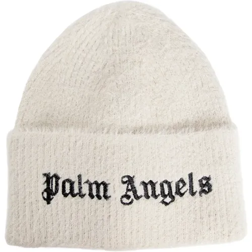 Bestickte Logo Rippstrick Beanie - Palm Angels - Modalova