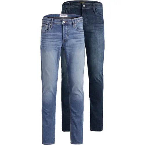 Klassische Tapered Leg Jeans 2er Pack , Herren, Größe: W33 L36 - jack & jones - Modalova