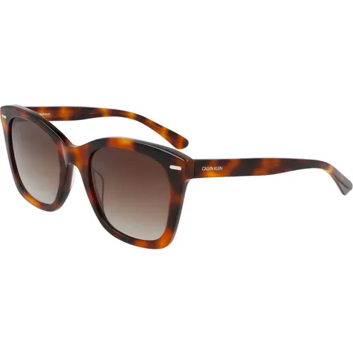 Havana/ Shaded Sunglasses,/Blue Sunglasses CK21506S,/Blue Shaded Sunglasses - Calvin Klein - Modalova
