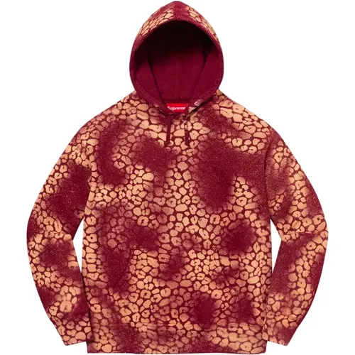 Bleached Leopard Hooded Sweatshirt , Herren, Größe: M - Supreme - Modalova