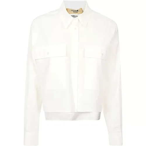 Cotton Crop Shirt , female, Sizes: L, M, XS, S - Max Mara Weekend - Modalova