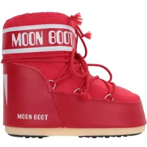 Roter Schneestiefel Nylon Eco-Leder,Rote Icon Low Nylon Winterstiefel - moon boot - Modalova