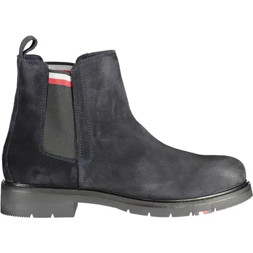 Blaue Herrenstiefel Elastisch Logo Baumwolle , Herren, Größe: 44 EU - Tommy Hilfiger - Modalova