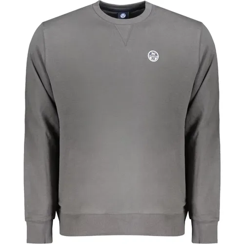 Grauer Sweatshirt mit Langen Ärmeln und Logo , Damen, Größe: XL - North Sails - Modalova