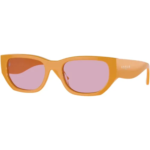 Rectangular Sunglasses with Purple Lenses , unisex, Sizes: 53 MM - Vogue - Modalova