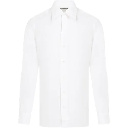 Ivory Lyocell Shirt Pointed Collar , male, Sizes: 2XL - Tom Ford - Modalova