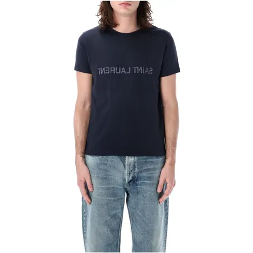 Reverse Logo T-Shirt Aw24 , male, Sizes: S, M, L - Saint Laurent - Modalova