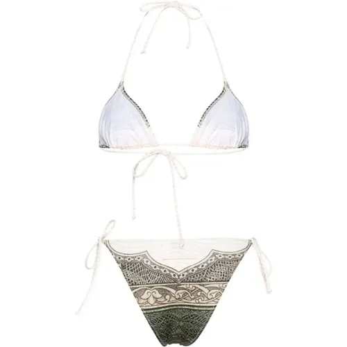 Printed Bikini Set Green Ecru Black , female, Sizes: S - Jean Paul Gaultier - Modalova