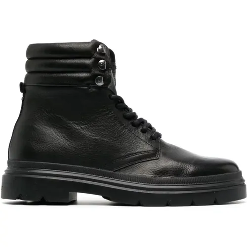 Leather Combat Ankle Boots , male, Sizes: 7 UK, 11 UK, 10 UK, 12 UK - Calvin Klein - Modalova