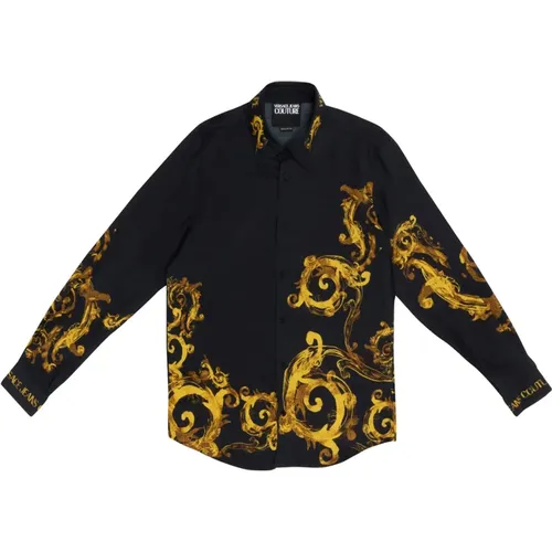 Abstract Baroque Shirt with Logo , male, Sizes: S, L - Versace Jeans Couture - Modalova