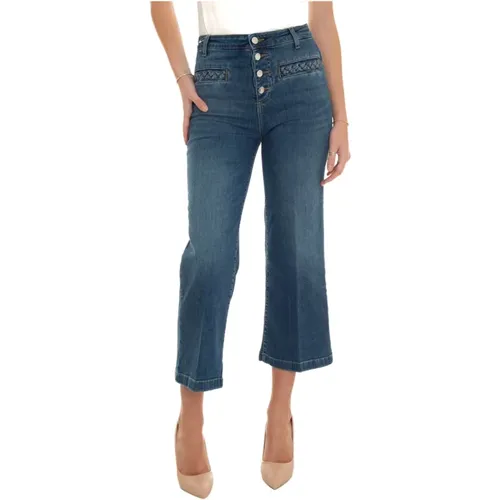 Jeans pant.flare braid h.w. , female, Sizes: W29, W33, W24 - Liu Jo - Modalova
