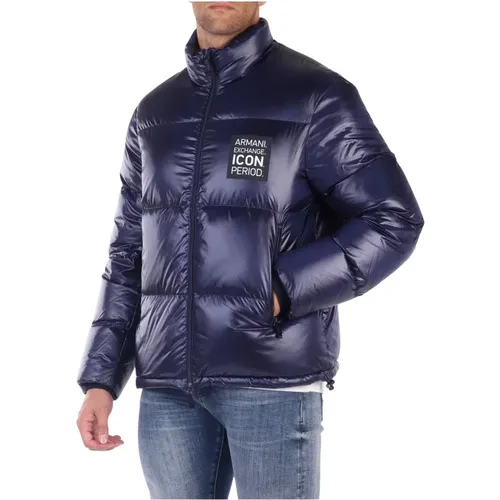 Quilted Icon Period Down Jacket , male, Sizes: 2XL - Armani Exchange - Modalova