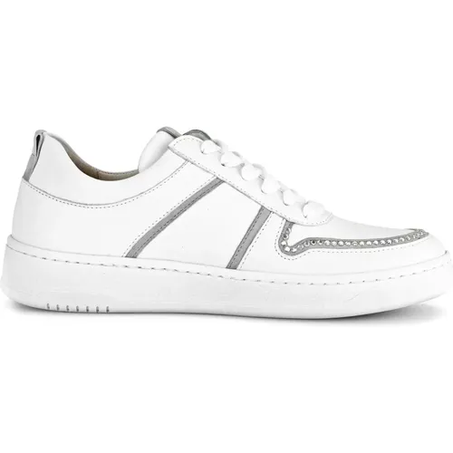Weiße Leder Low Top Sneakers , Damen, Größe: 38 1/2 EU - Gabor - Modalova