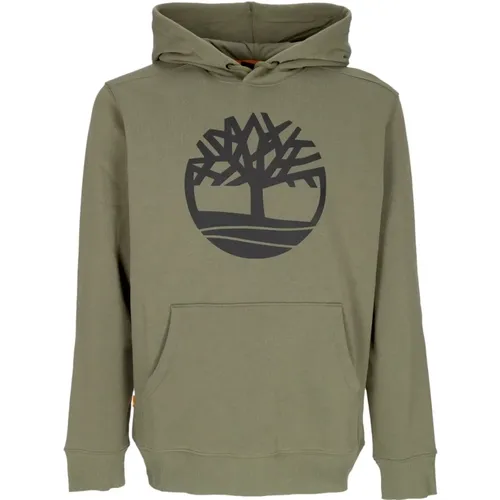 Tree Logo Hoodie Earth/Black , male, Sizes: S, L, XL - Timberland - Modalova