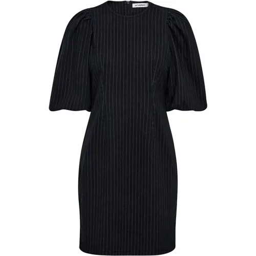 Pinstripe Wide Crop Puff Kleid Schwarz , Damen, Größe: L - Co'Couture - Modalova