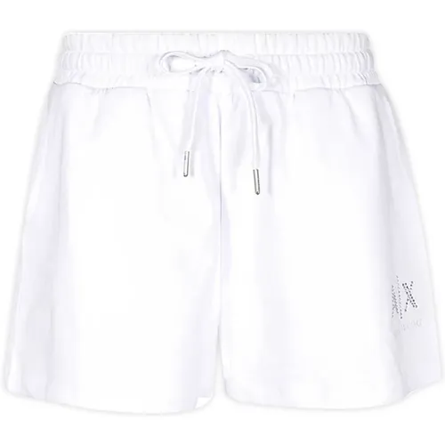 Weiße Sommer Shorts , Damen, Größe: M - Armani Exchange - Modalova