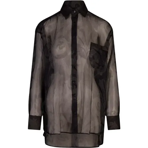 Grey Silk Creponne Shirt Straight Line , female, Sizes: 2XS, S - ETRO - Modalova