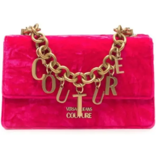 Velvet Fuchsia Crossbody Bag for Women , female, Sizes: ONE SIZE - Versace Jeans Couture - Modalova