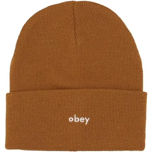 Karma Beanie Rubber Brown Hat Obey - Obey - Modalova