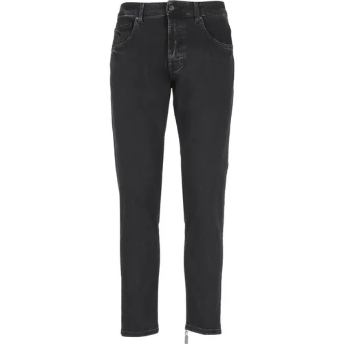 Schwarze Baumwolljeans mit Stickerei - Don The Fuller - Modalova