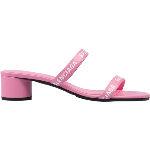 Leather Logo Sandals , female, Sizes: 5 UK - Balenciaga - Modalova