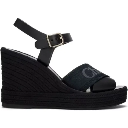 Schwarze Keilabsatz-Sandalen Chloé - Chloé - Modalova