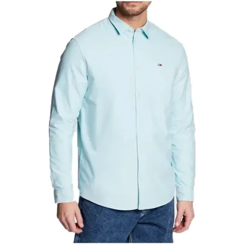 Men`s Classic Oxford Sky or Mint Green Shirt , male, Sizes: S - Tommy Hilfiger - Modalova