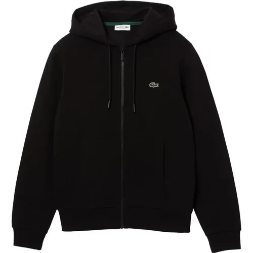 Schwarzer Full Zip Logo Sweatshirt , Herren, Größe: 2XL - Lacoste - Modalova