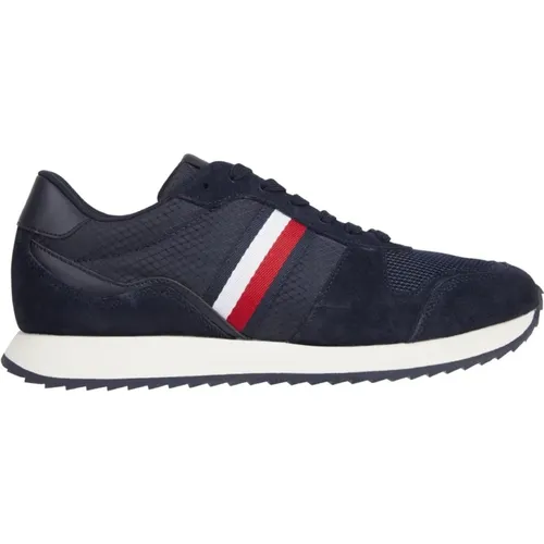 Blaue Sneakers für Herren , Herren, Größe: 44 EU - Tommy Hilfiger - Modalova