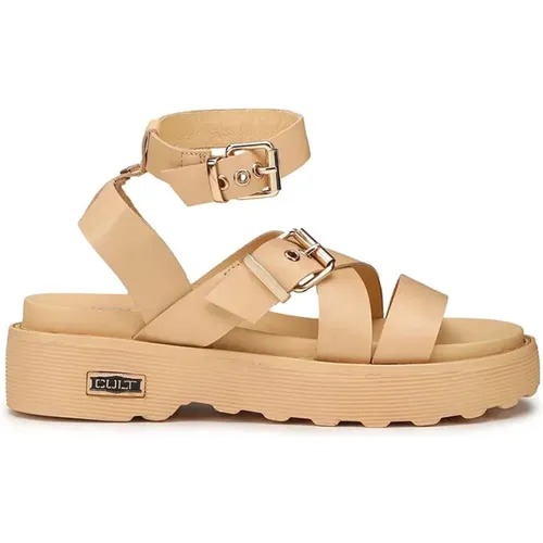 Braune Flache Sandalen für Frauen , Damen, Größe: 36 EU - Cult - Modalova