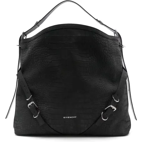 Schwarze Krokodil-geprägte Ledertasche - Givenchy - Modalova