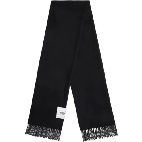 Scarf with Fringes and Logo Label , female, Sizes: ONE SIZE - Dondup - Modalova