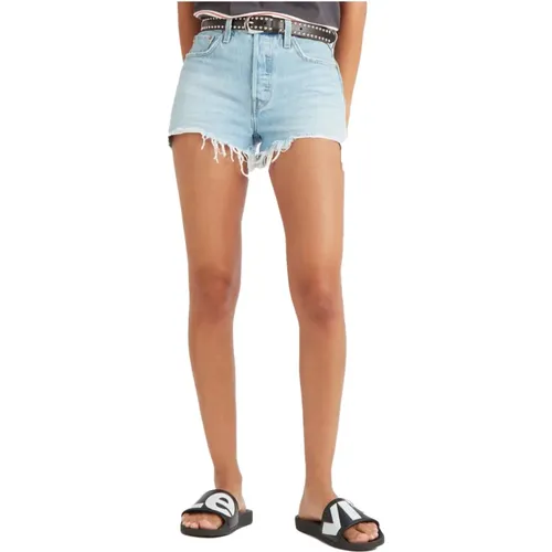 Levi's, Hoch taillierte Damen-Shorts mit Knopfleiste , Damen, Größe: W28 - Levis - Modalova