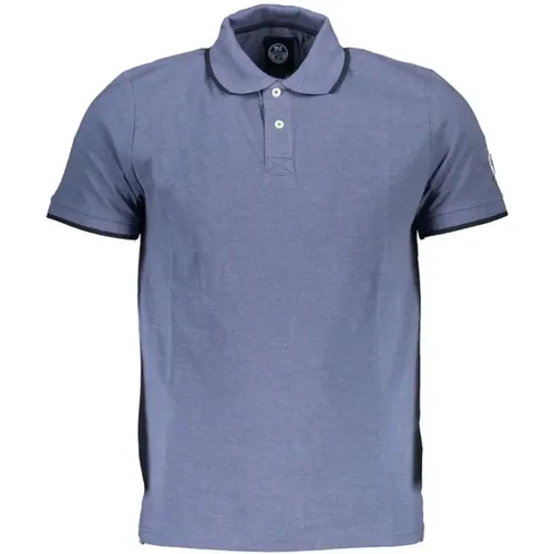 Blaues Poloshirt mit Kontrastdetails , Herren, Größe: 2XL - North Sails - Modalova