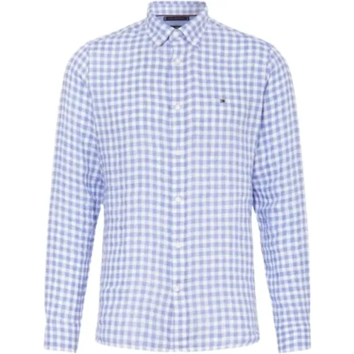 Leinen Gingham Hemd , Herren, Größe: 2XL - Tommy Hilfiger - Modalova