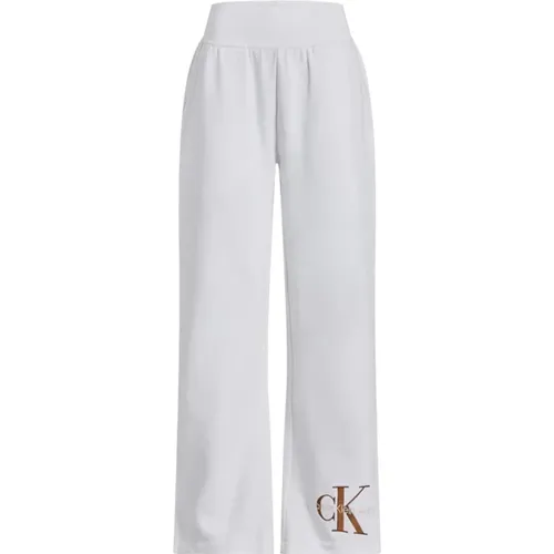 Schwere Baumwoll-Sweatpants , Damen, Größe: XS - Calvin Klein Jeans - Modalova