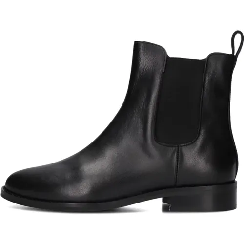 Schwarze Leder Stiefeletten , Damen, Größe: 36 EU - Notre-v - Modalova